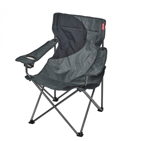 Grey / black steel camping armchair