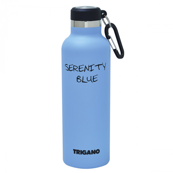 Blue stainless steel flask with double shell - 750 ml