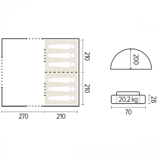 ONTARIO 6-man camping tent  - TRIGANO