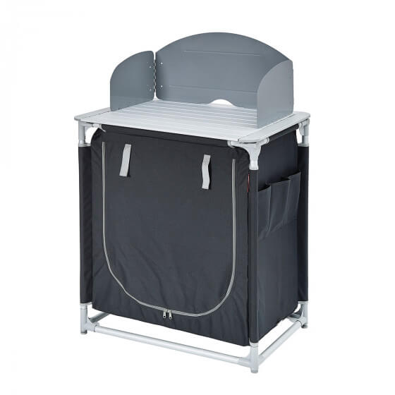 Meuble cuisine camping gris noir