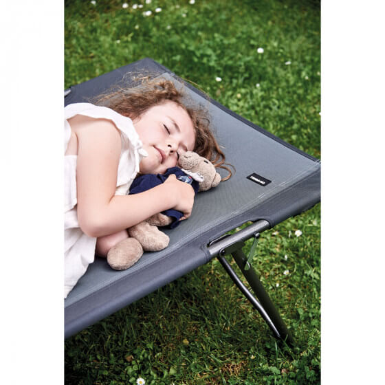 Grey / black camp bed