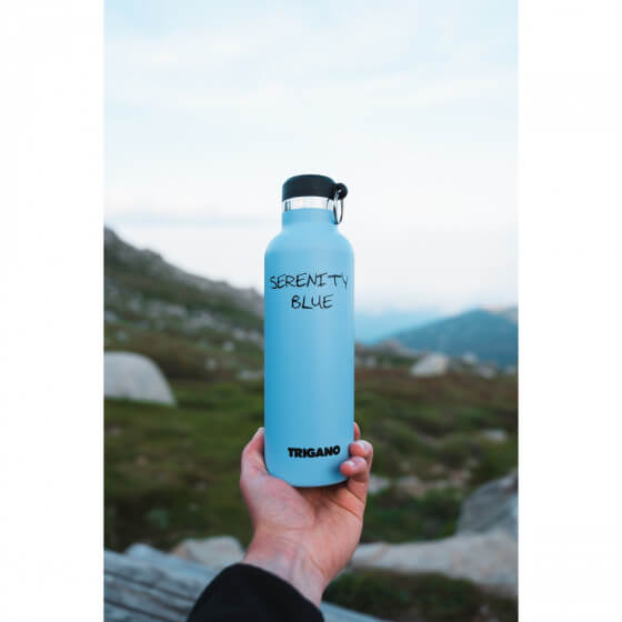 Blue stainless steel flask with double shell - 750 ml