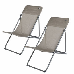 Set of 2 MOKA lounge camping chairs