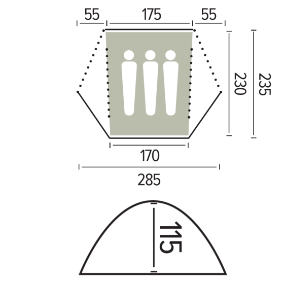 Tente de randonnée 3 places SELLA 3 - JAMET