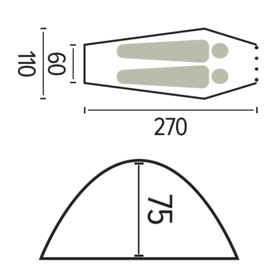 SHELTER 2-man hiking tent - JAMET