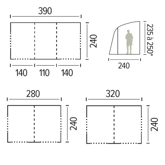 Auvent de caravane gonflable ARUBA
