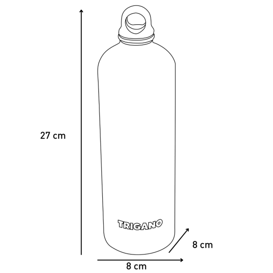 Red stainless steel 1000 ml bottle