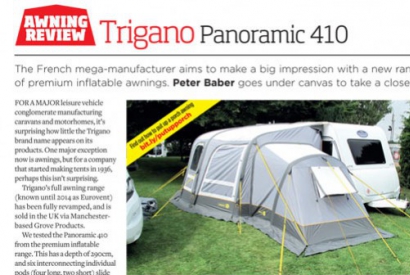 Panoramic Air awning successfull test report from Practical Caravan Magazine