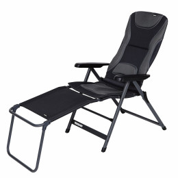 Pack fauteuil camping GRAPHITE matelassé  + repose-pied
