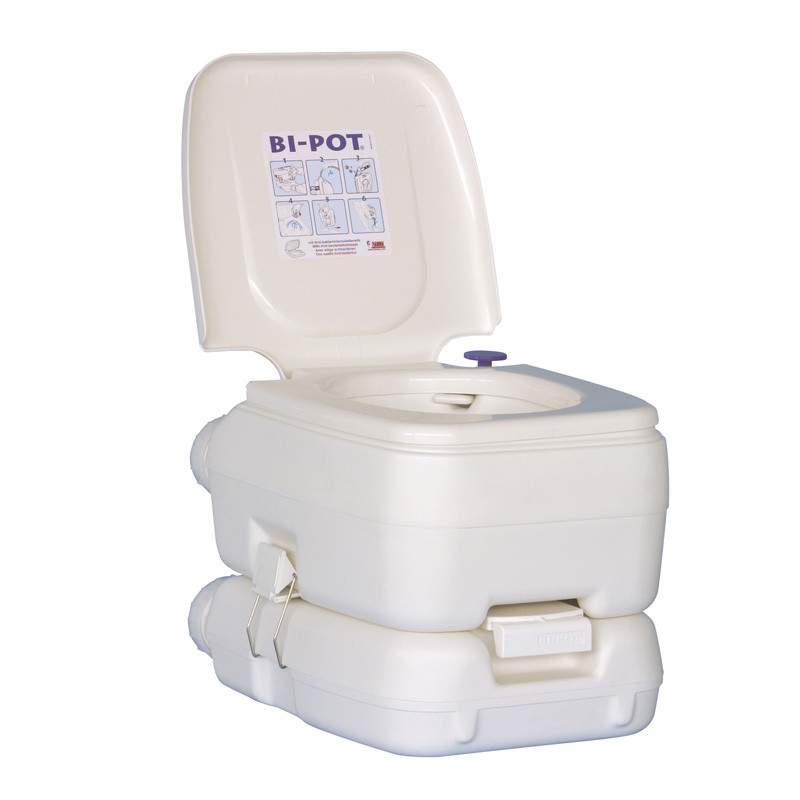 Toilette WC Chimique Portable Camping 21 Litres 41,4 x 42,7 x 38,3 Cm avec  pompe