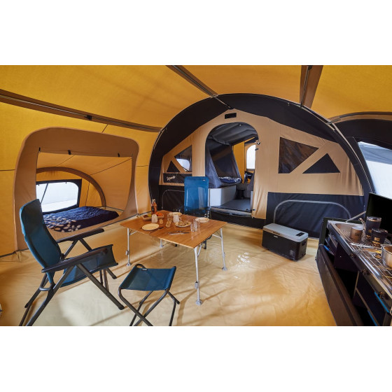 Caravane pliante Raclet SEQUOIA  - armature gonflable - intérieur avec annexe