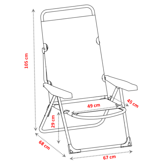 Fauteuil plage confort dimensions