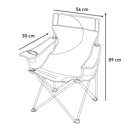 Dimensions Fauteuil camping ACIER