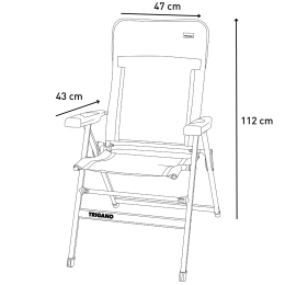 Dimensions Fauteuil camping dossier bas SLIM