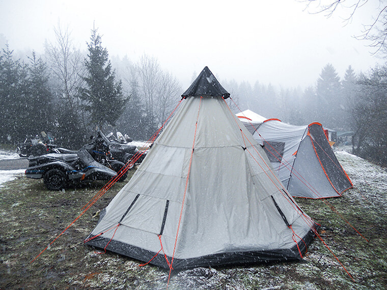 camping en hiver