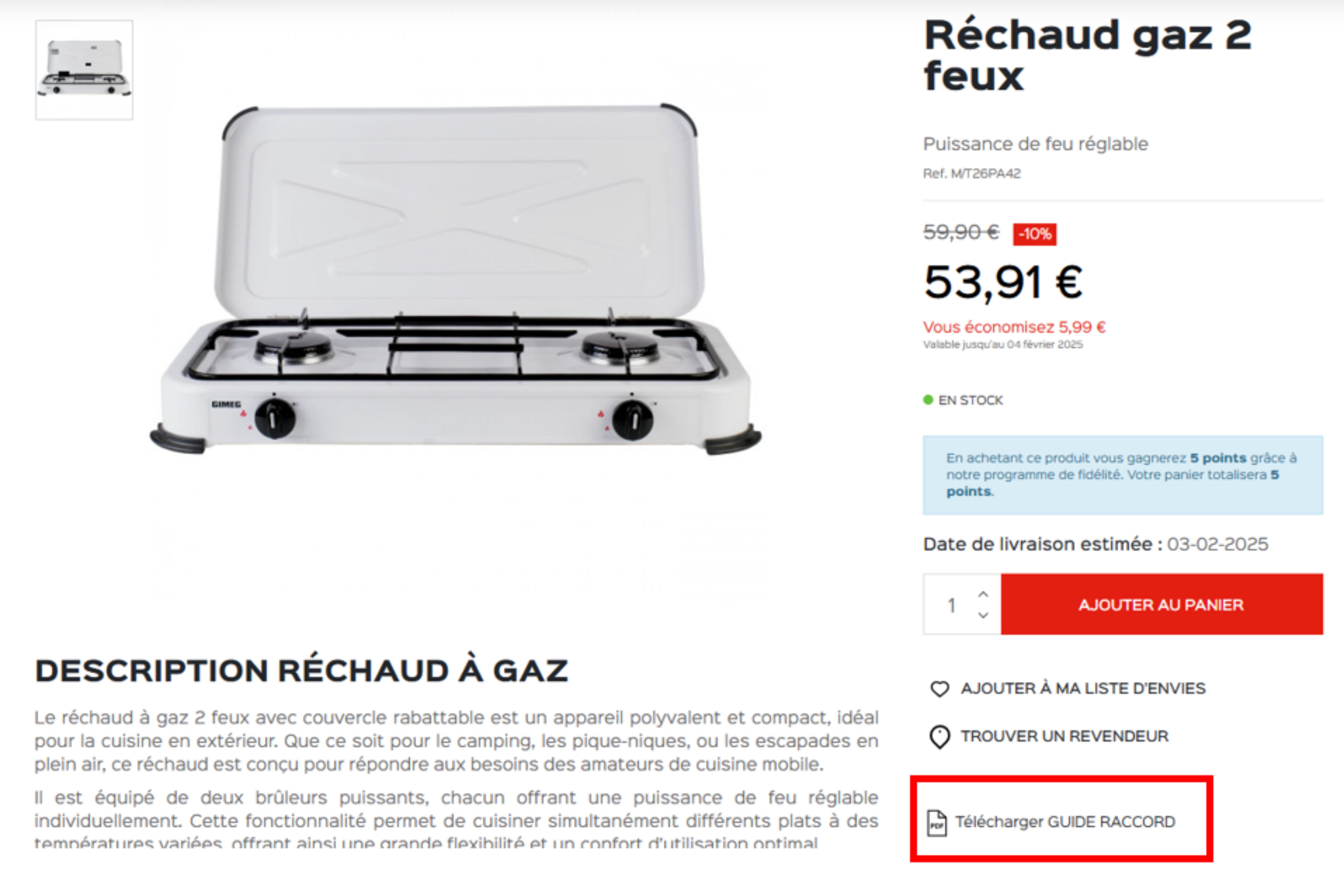 guide de raccord gaz