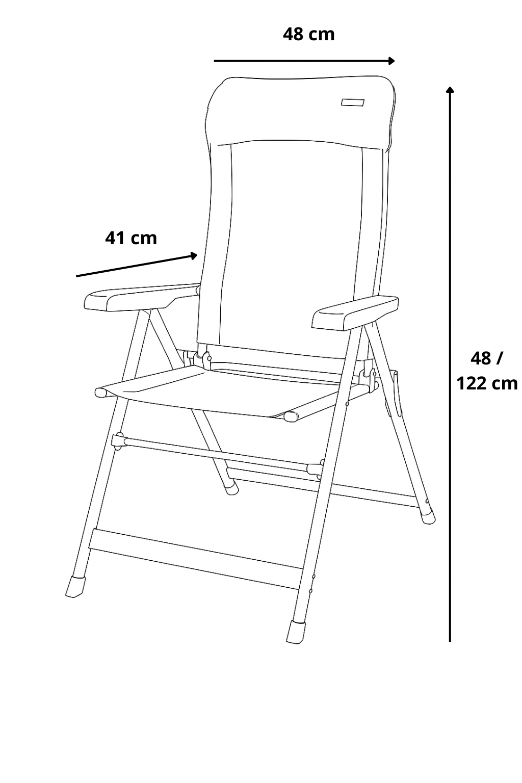 dimensions fauteuil alu dossier haut slim cuivre